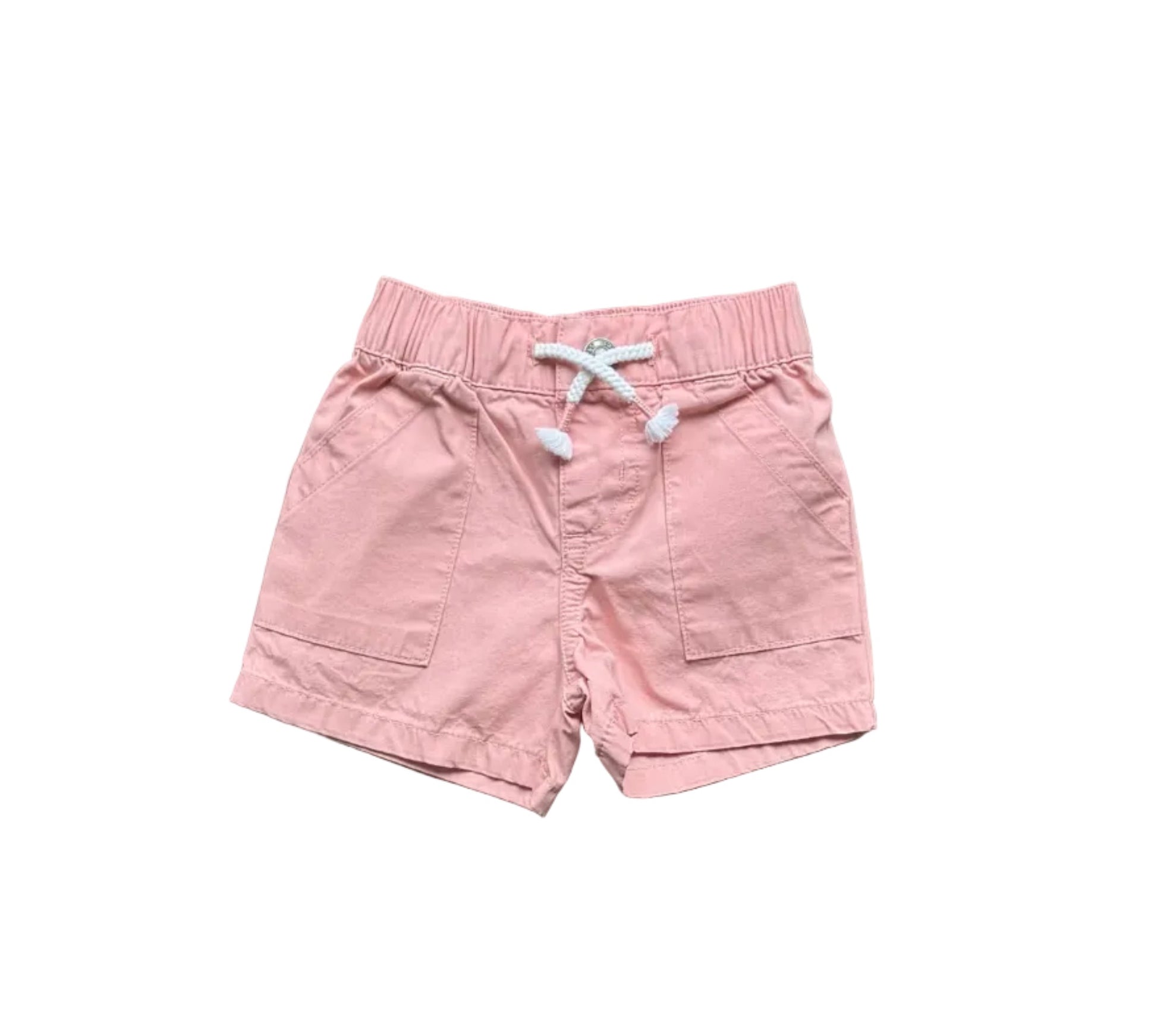 Short bébé Carter’s 3 mois rose saumon, taille élastique et cordon, poches latérales