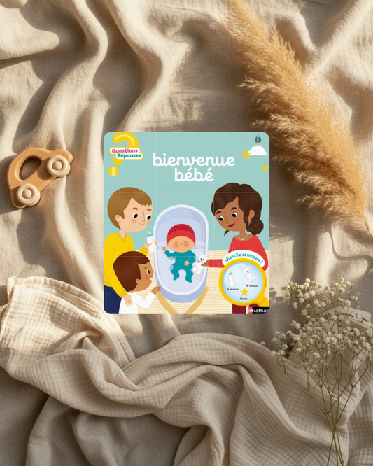 Livre pour bébé Bienvenue bébé avec couverture illustrée, éditions Nathan
