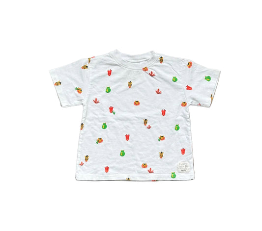 T-shirt Zara blanc 2-3 ans, manches courtes, motifs colorés