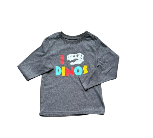 Chandail Old Navy gris 5 ans manches longues, motif dinosaure « I DINO »