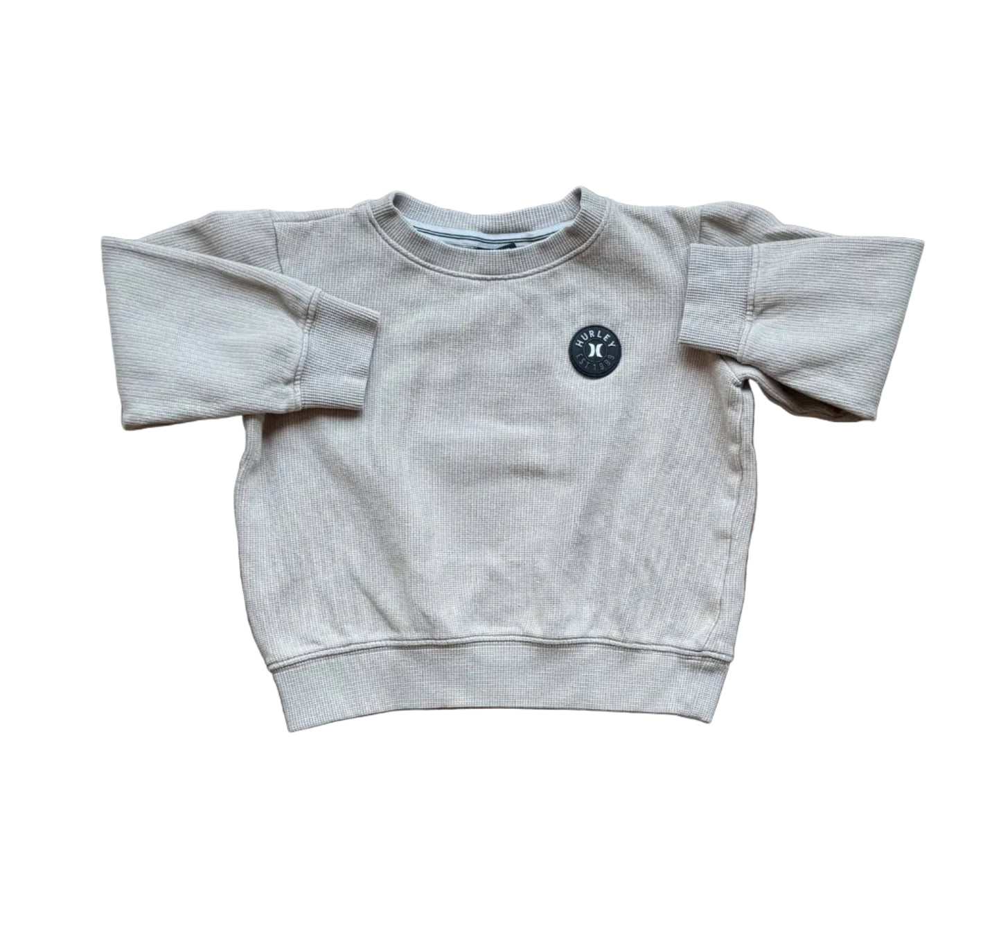 Chandail Hurley pour garçon 6 ans, gris clair, col rond et logo poitrine
