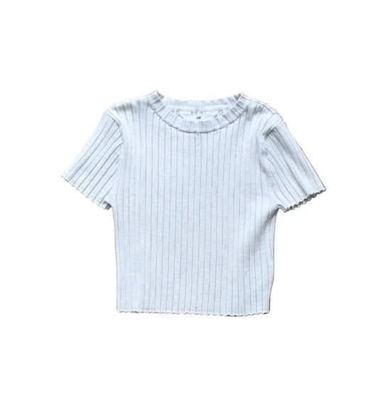 T-shirt pour enfant H&M, manches courtes, encolure ronde côtelée