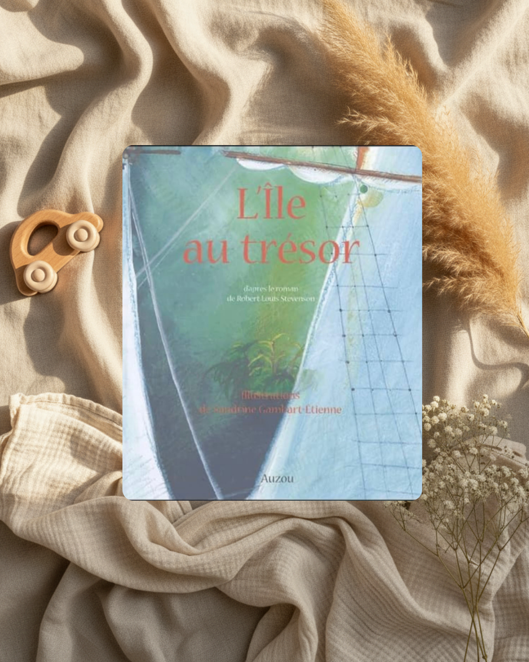 Livre jeunesse « L’île au trésor » Auzou, couverture bleue avec carte au trésor.