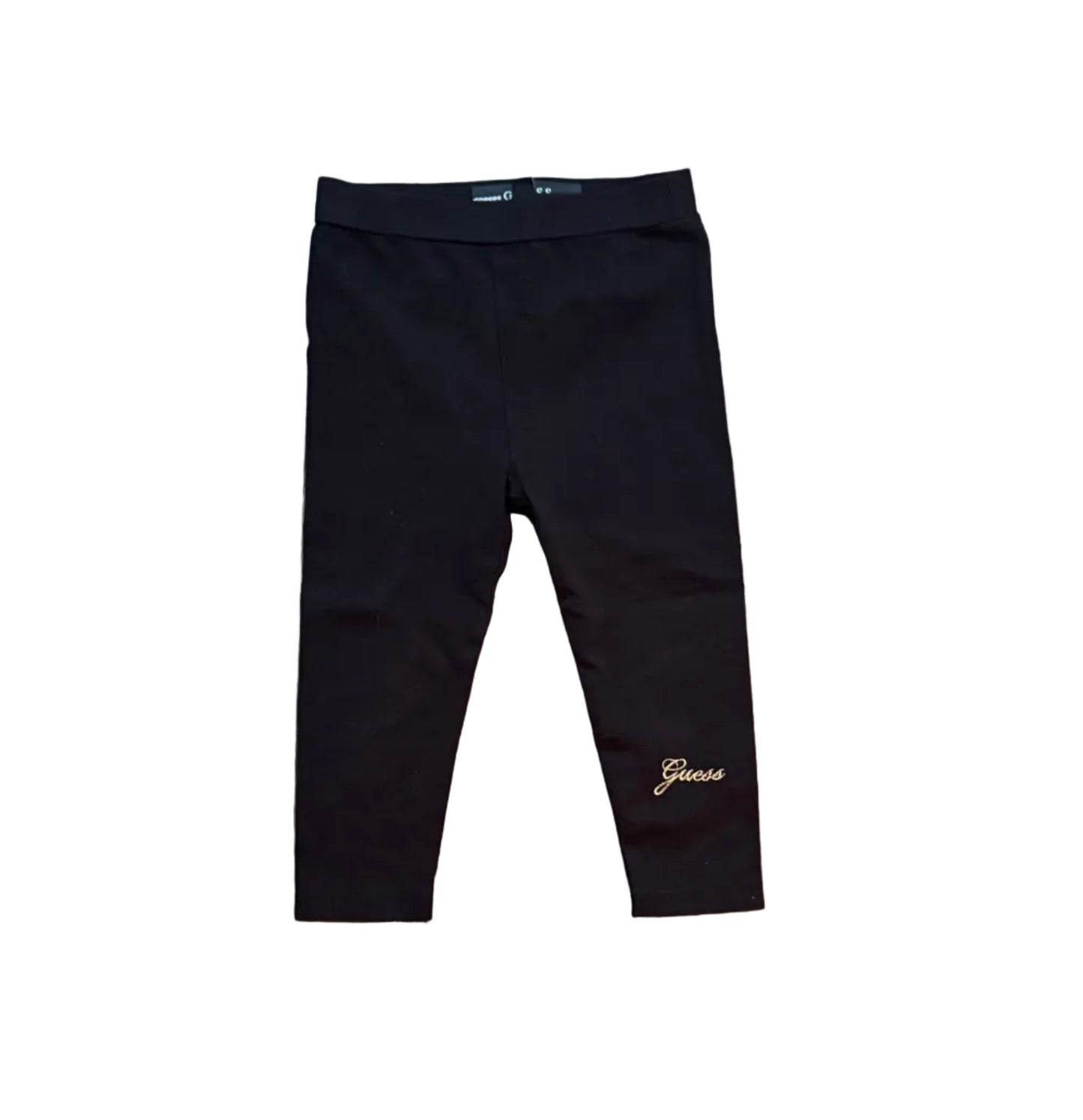 Legging noir 12 mois Guess, taille élastique et logo sur la jambe