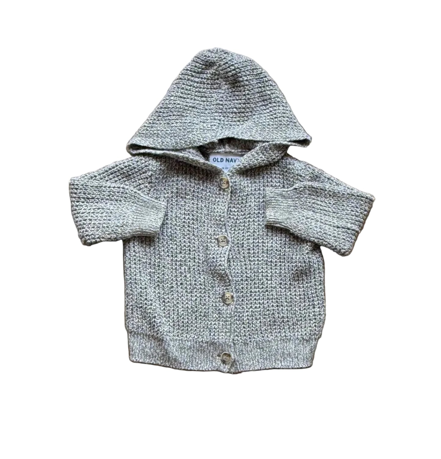 Cardigan à capuche gris chiné pour bébé 18-24 mois, boutonné