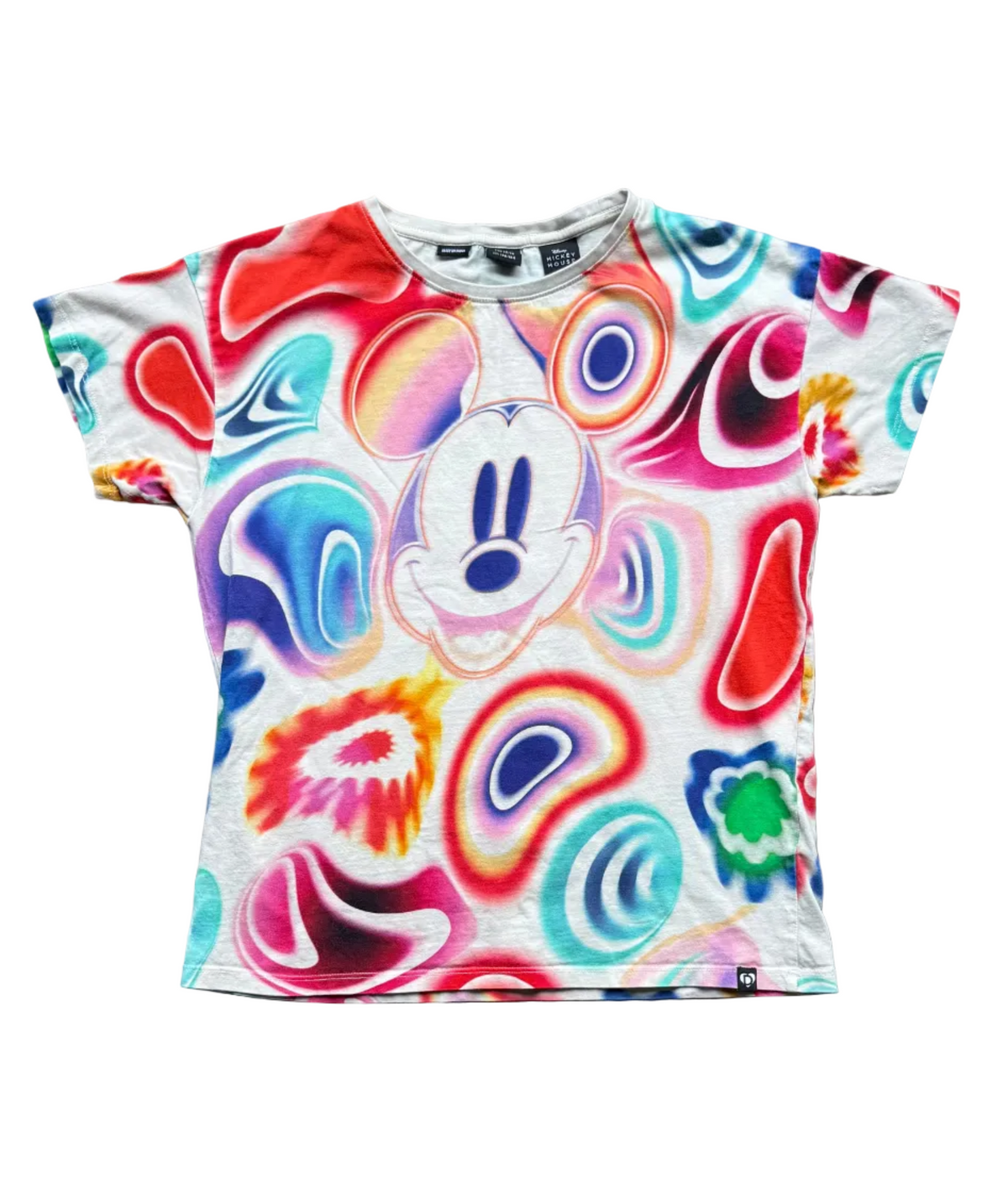 T-shirt enfant 13-14 ans multicolore à motif Mickey aux formes tourbillonnantes