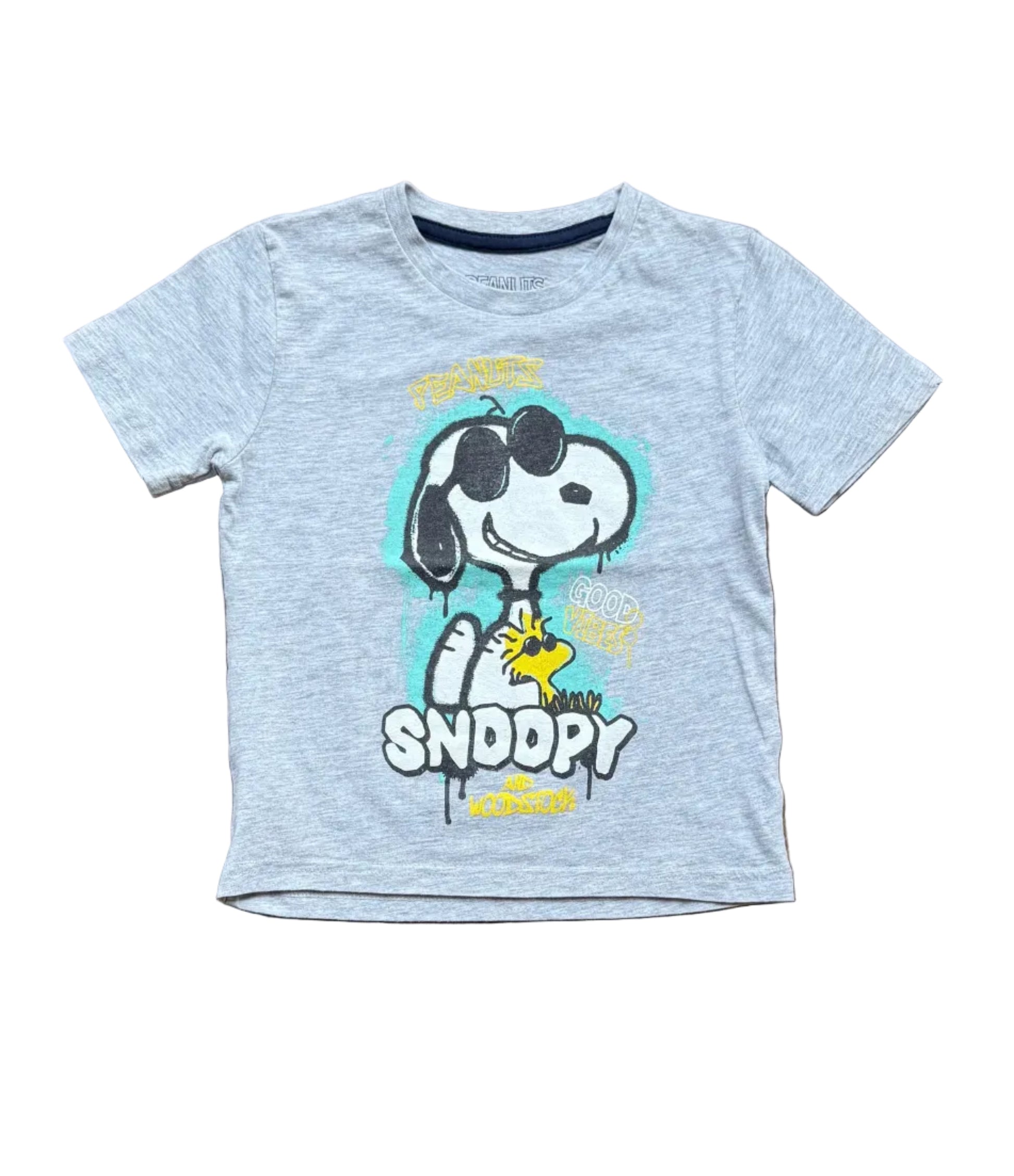 T-shirt gris clair à motif Snoopy pour enfant 6 ans