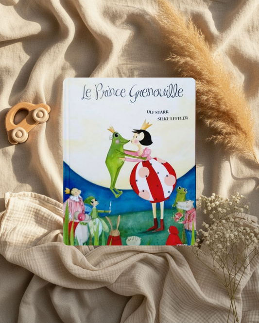 Livre jeunesse « Le Prince grenouille » : couverture illustrée avec grenouille et personnages.