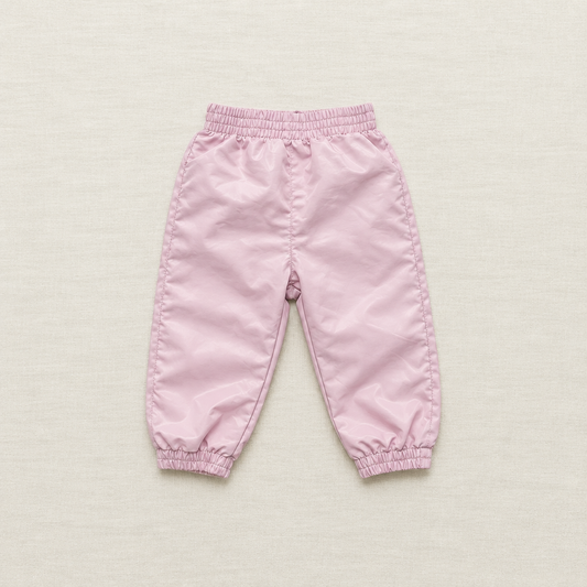 Pantalon bébé mi-saison lilas, taille élastique et bas resserrés