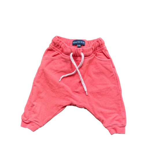 Pantalon de jogging bébé saumon 6-9 mois, élastique, cordon de serrage
