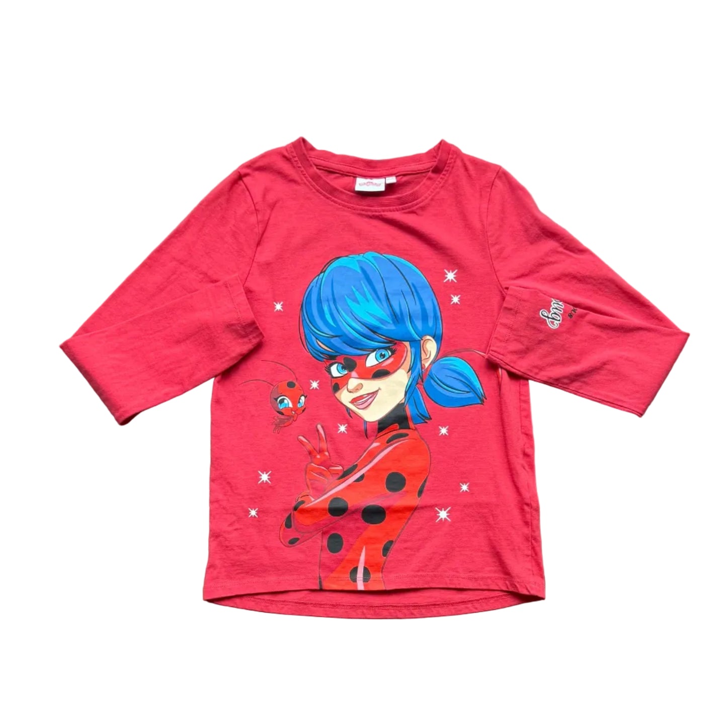 Chandail rouge 8-9 ans à manches longues, motif Ladybug et coccinelle multicolore
