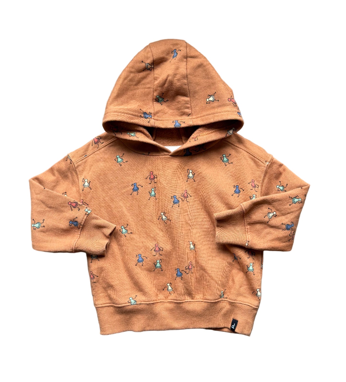 Deux par Deux, sweat à capuche brun 2 ans à motifs de personnages colorés