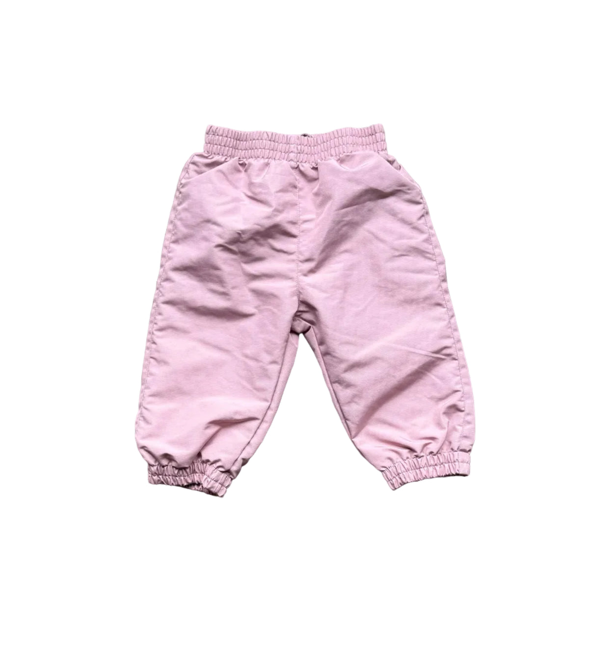 Pantalon mi-saison bébé 9 mois lilas, poches arrondies et bas élastiques