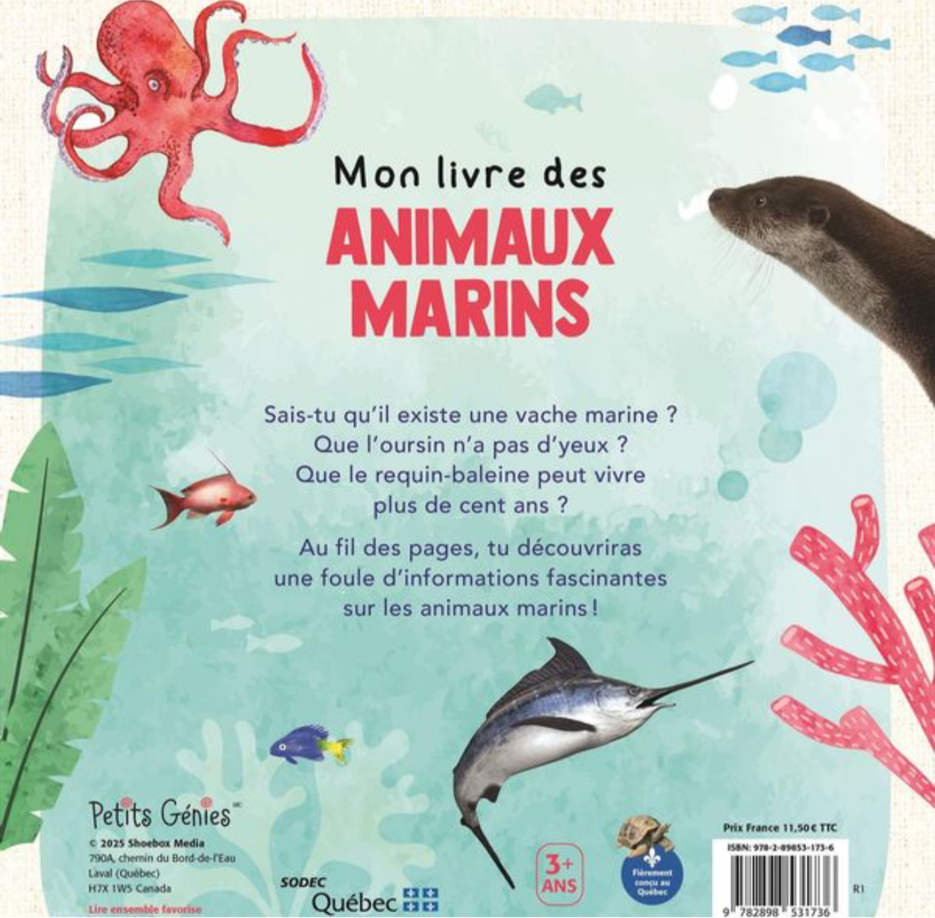 Mon livre des animaux marins (Français) *Neuf*