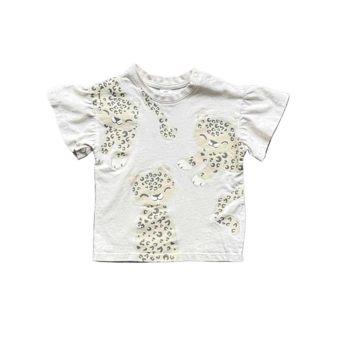 T-shirt bébé blanc 18-24 mois à imprimé animaux (visages)