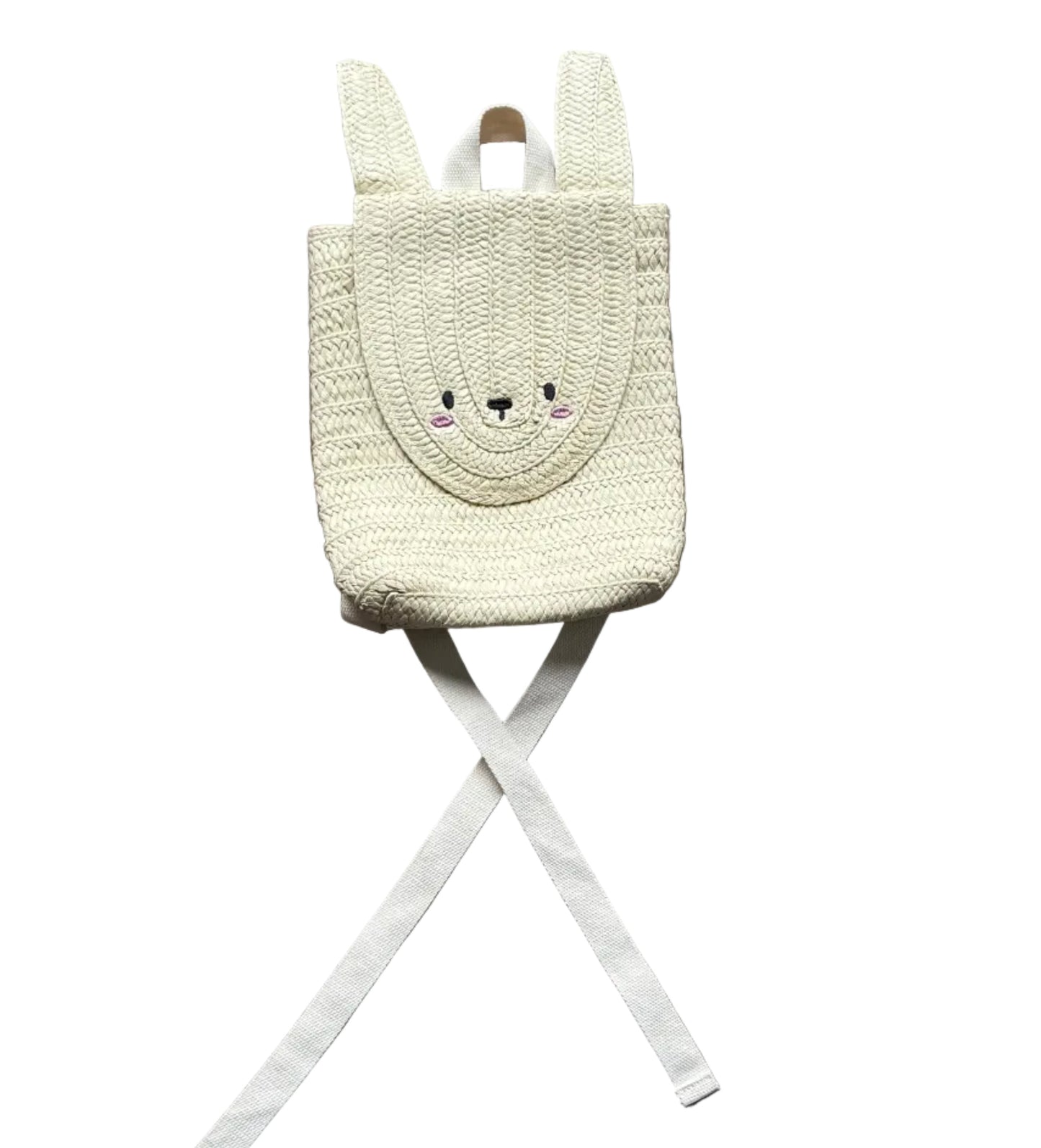 Sac à main Souris Mini crème, motif visage de souris, anses ruban