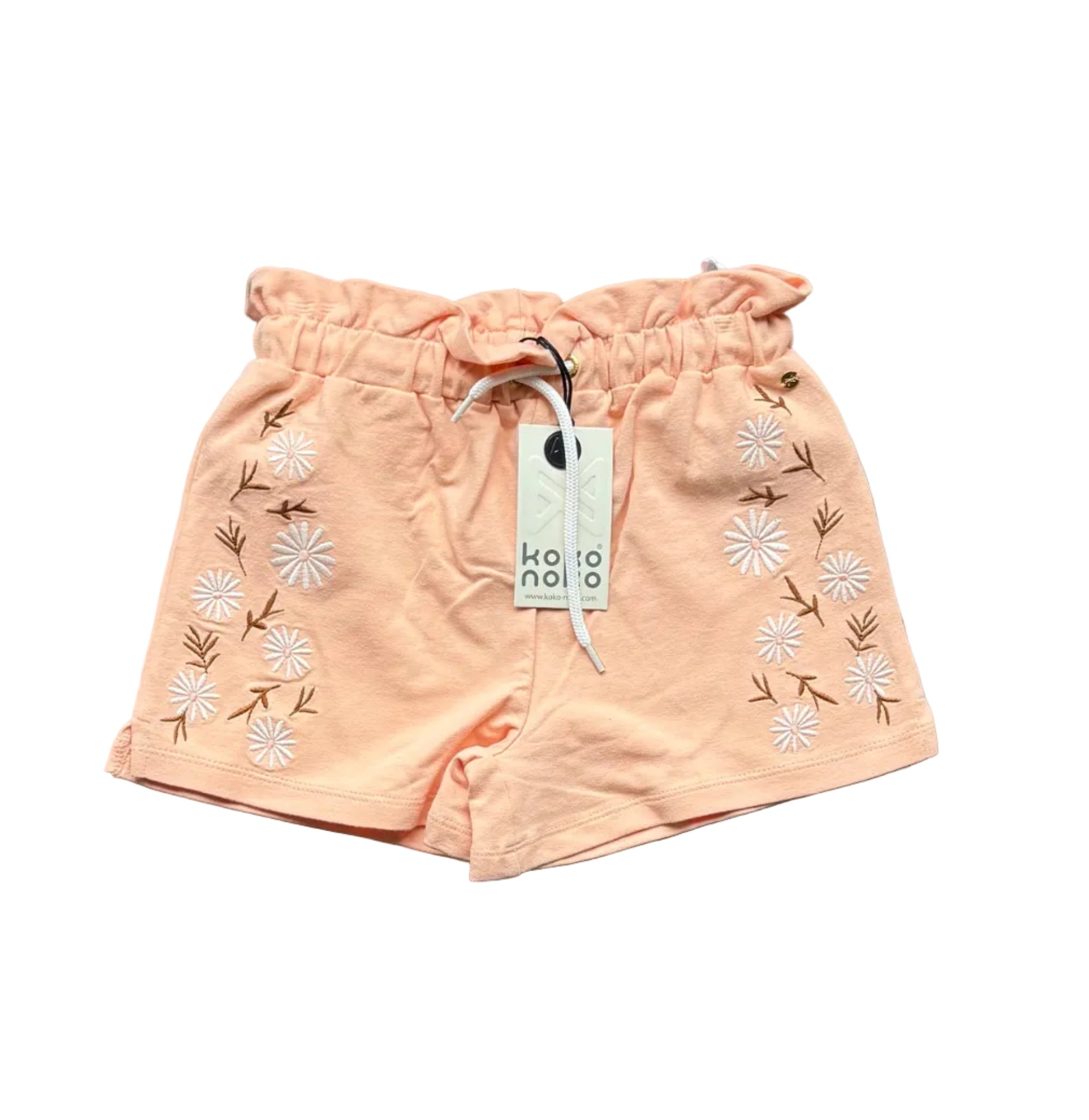 Short Koko Noko pêche 8 ans, imprimé fleuri, taille élastique avec cordon