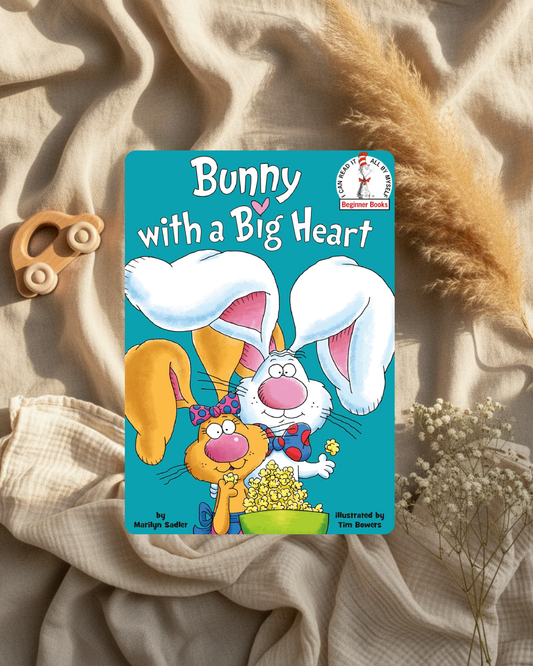 Livre jeunesse à couverture turquoise avec lapin blanc et grand cœur