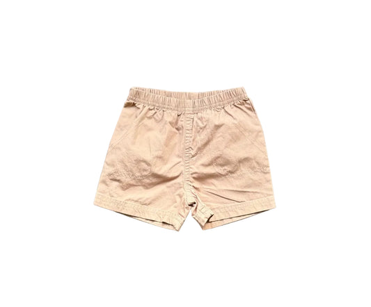 Short bébé Carter’s 6 mois beige, taille élastique, logo discret devant