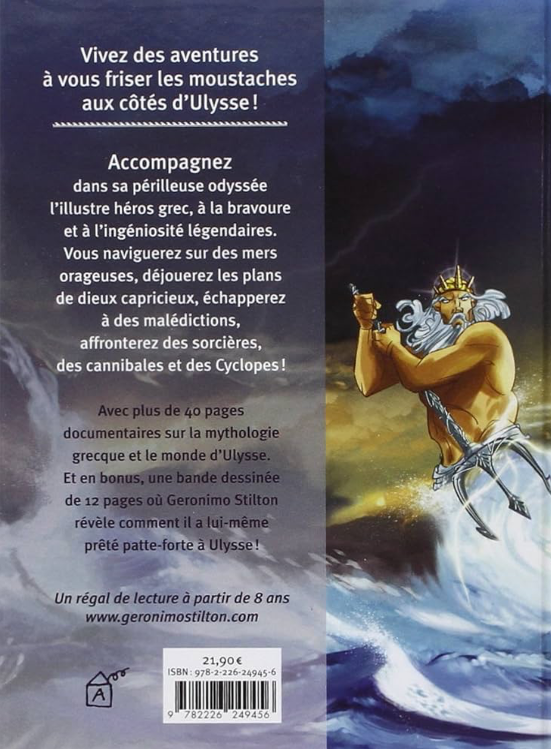 Quatrième de couverture « Ulysse » : texte de résumé et illustration d’Ulysse