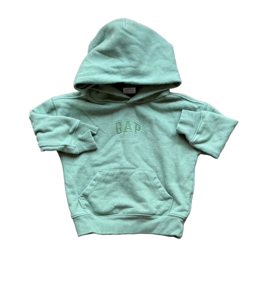 Sweat à capuche enfant 2 ans GAP vert clair, poche kangourou, manches longues