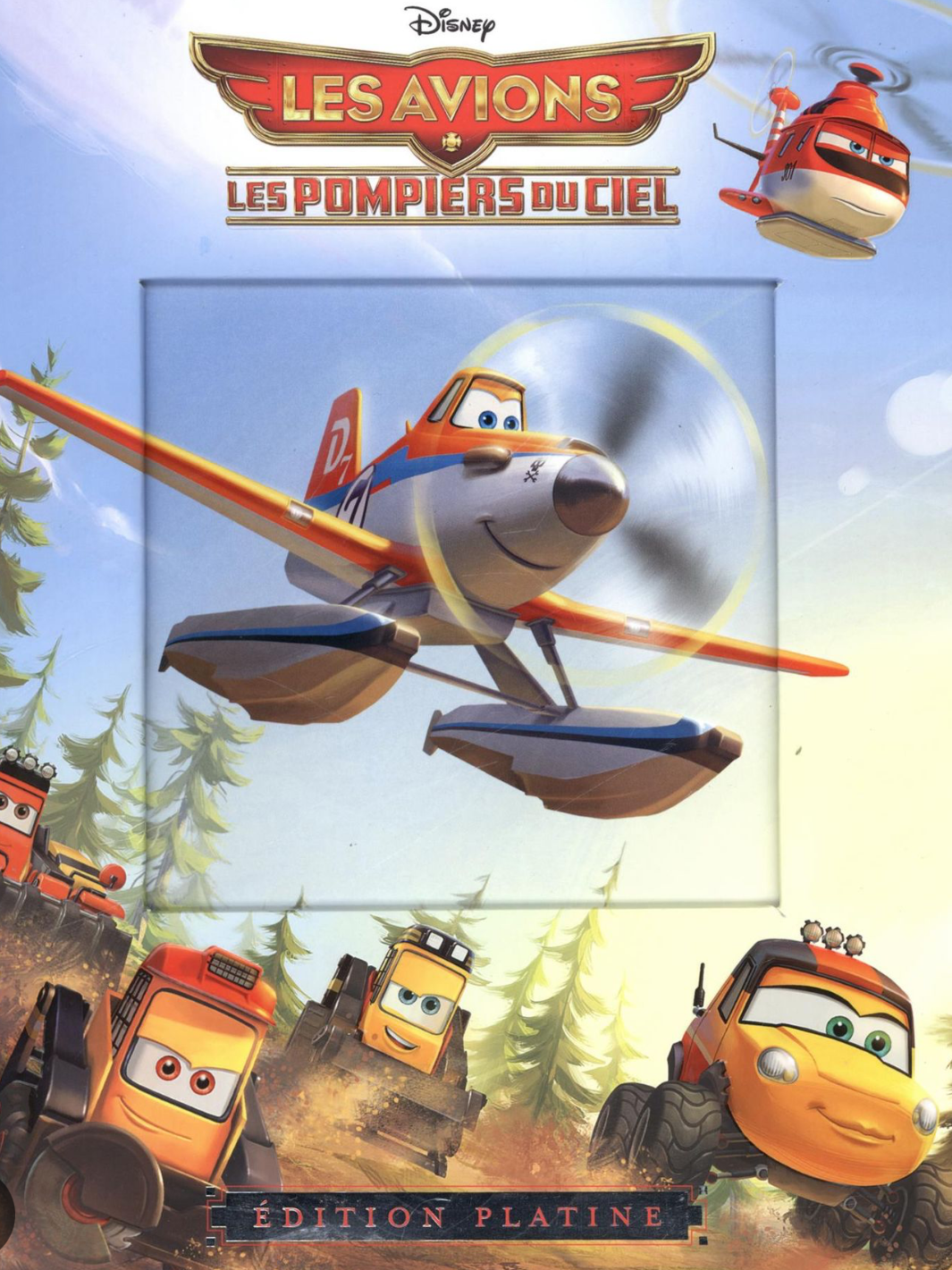 Livre Les avions : Les pompiers du ciel, couverture avec avions personnages, enfants