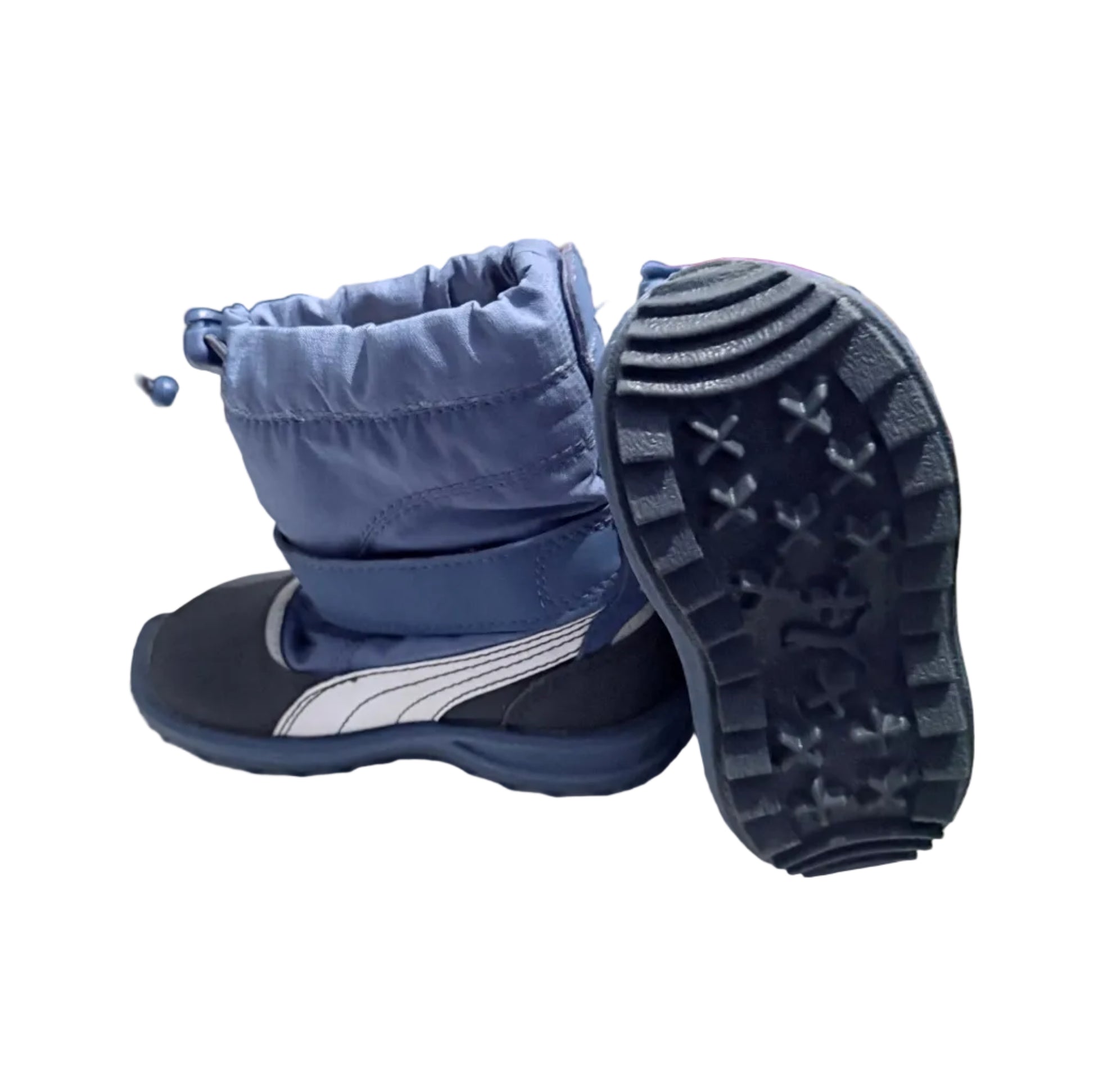 Bottes enfant bleu marine : semelle crantée antidérapante et tige froncée
