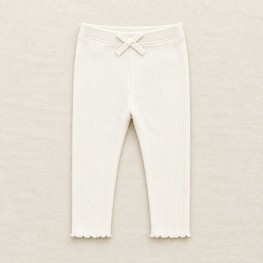 Legging bébé blanc avec nœud décoratif à la taille