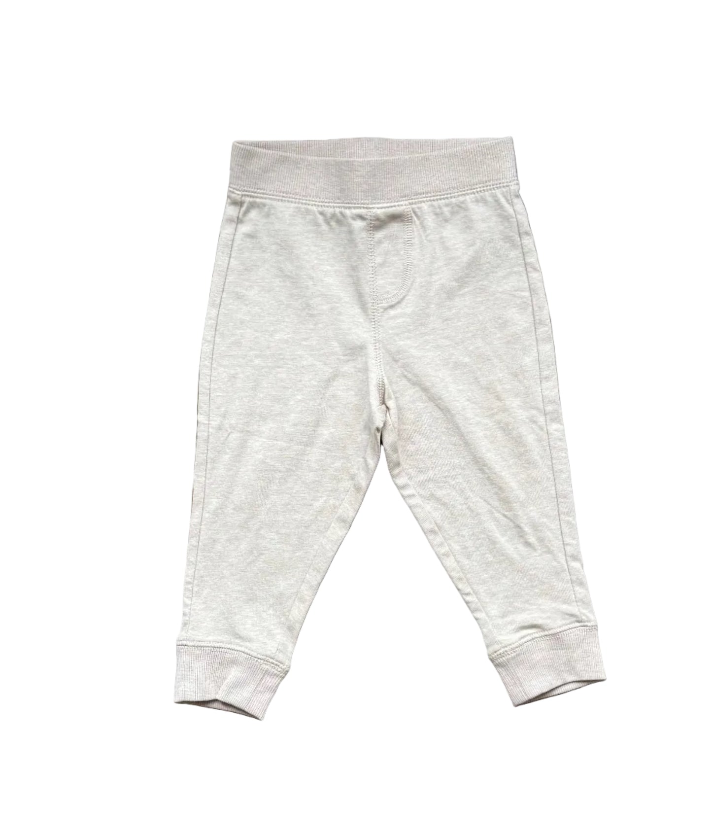 Legging George 12-18 mois crème, ceinture élastique et bas côtelés