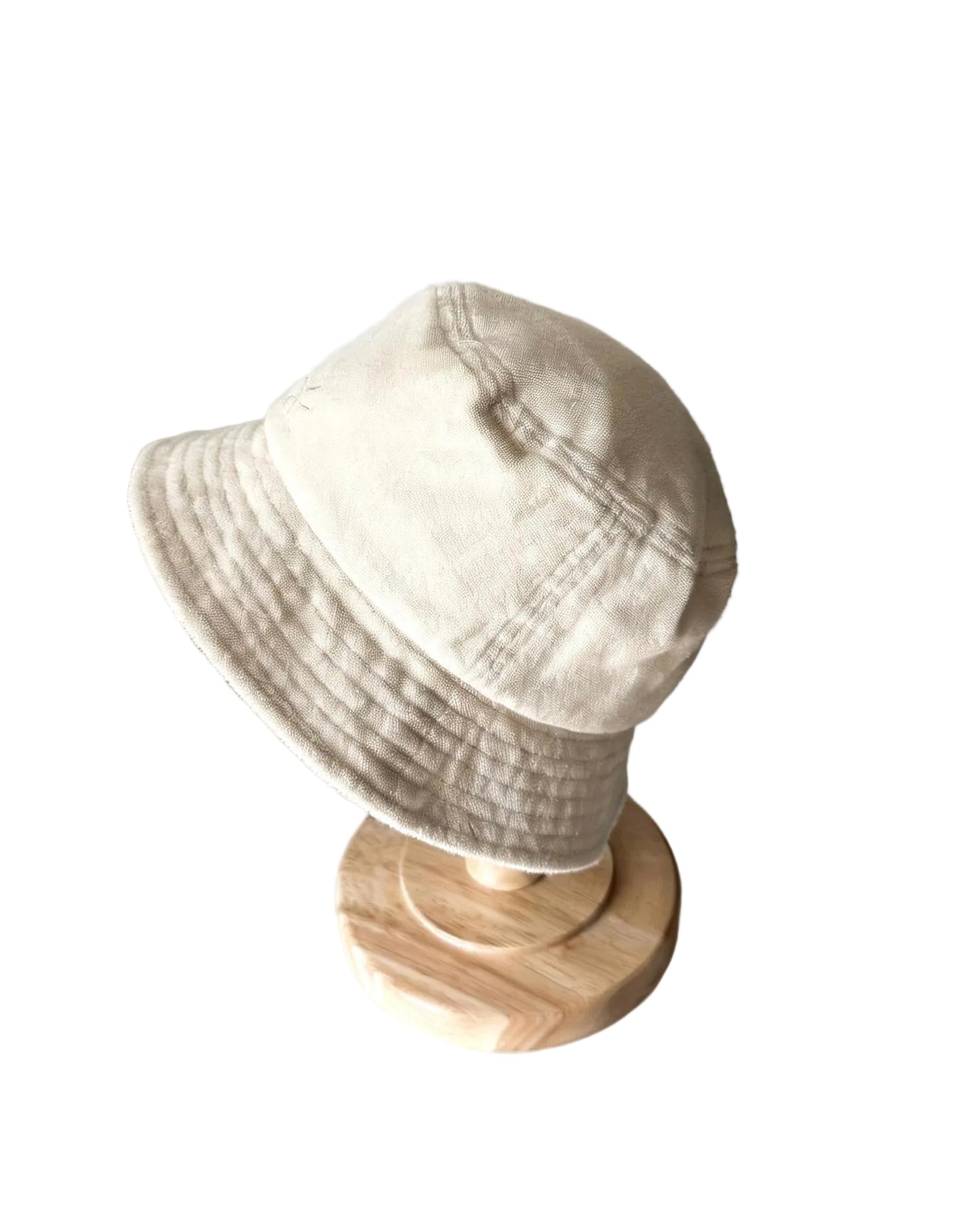 Chapeau baquet bébé Rylee + Cru P/S écru, coutures et bord rabattable