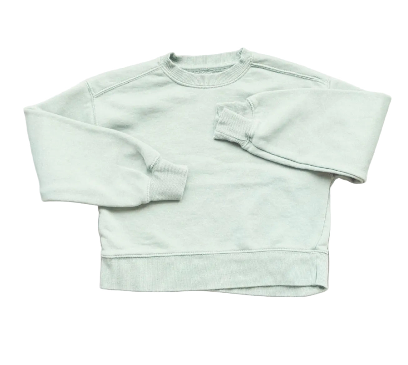 Sweatshirt vert matcha Zara, col rond, manches longues, 9-10 ans