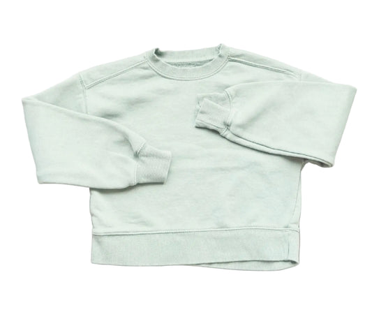 Sweatshirt vert matcha Zara, col rond, manches longues, 9-10 ans