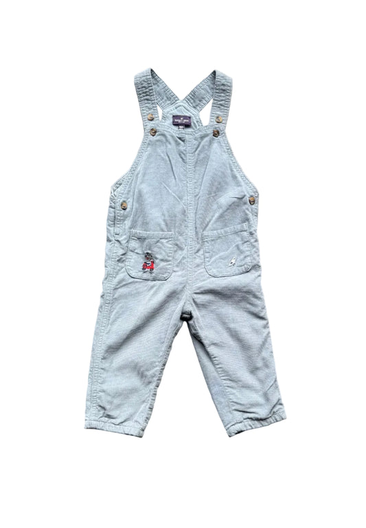 Salopette Sergent Major gris bleu pour enfant 18 mois avec bretelles et poches, boutons-pression