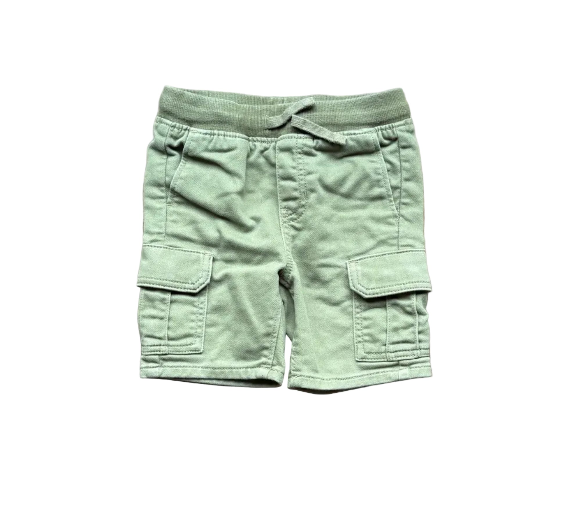 Short vert 2-3 ans avec taille élastique et poches cargo à rabat