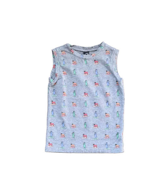 Camisole Harlo enfant 3 ans sans manches, imprimé animaux en couleurs