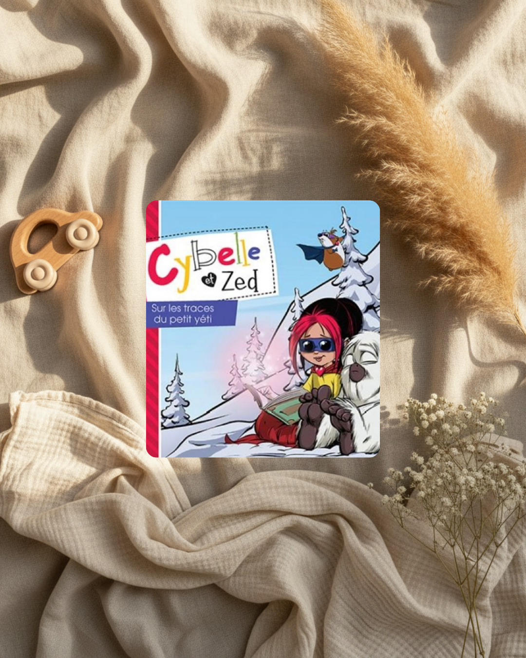 Livre pour enfants à couverture illustrée Cybelle et Zed, sur les traces du yéti