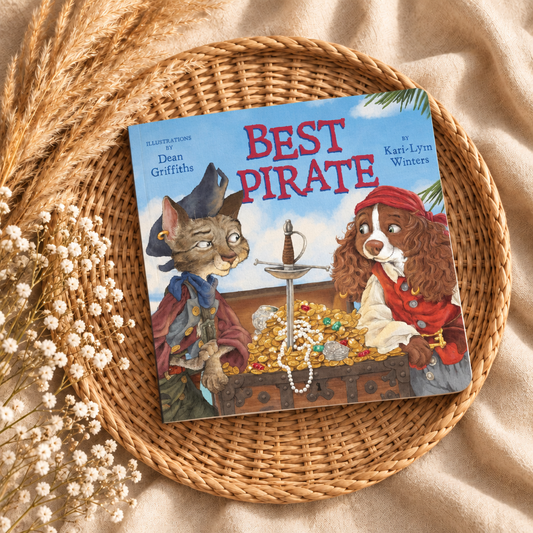Livre illustré « Best Pirate » : couverture avec deux pirates et accessoires