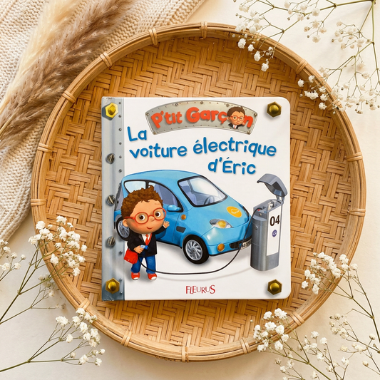 Livre relié pour enfant, couverture illustrée « La voiture électrique d’Éric »