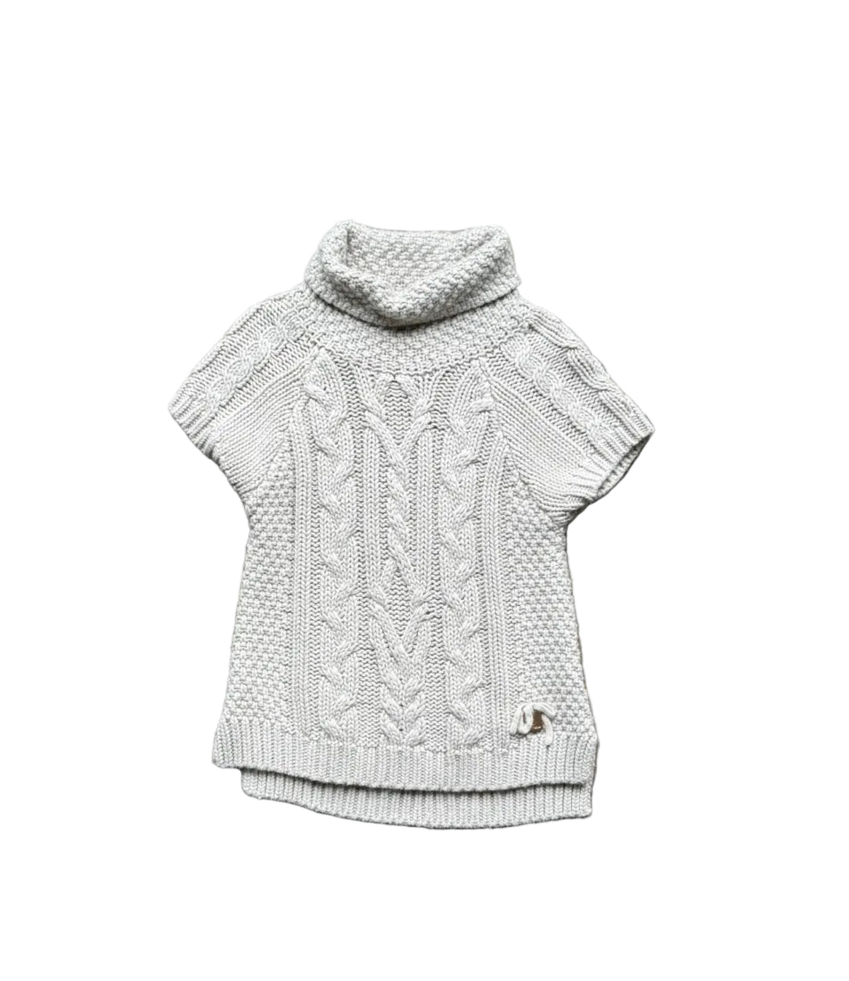 Chandail tricot Mayoral crème 3 ans, col roulé et torsades, petit logo