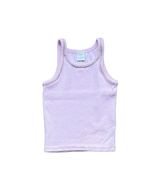 Camisole bébé sans manches en tissu clair, encolure ronde et bretelles