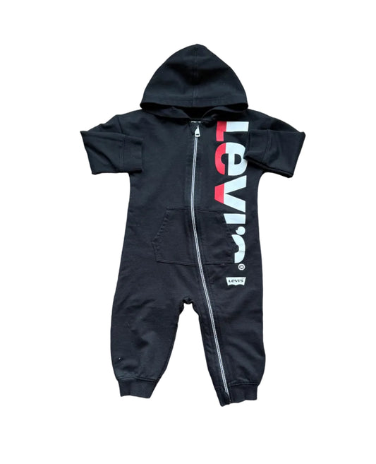 Combinaison à capuche Levi’s noire zippée, manches longues, jambes longues