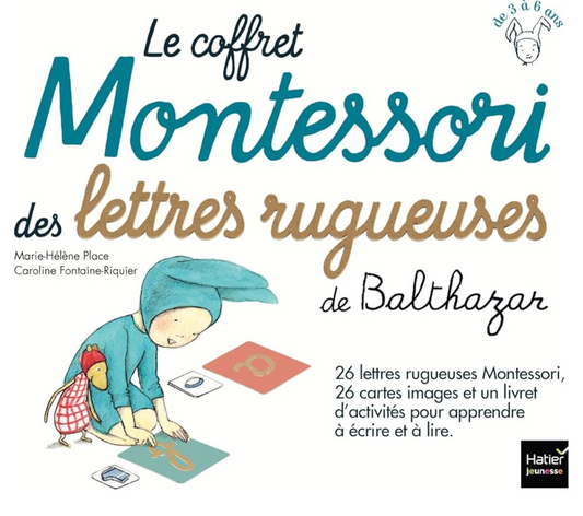 Le coffret Montessori des lettres rugueuses (français)