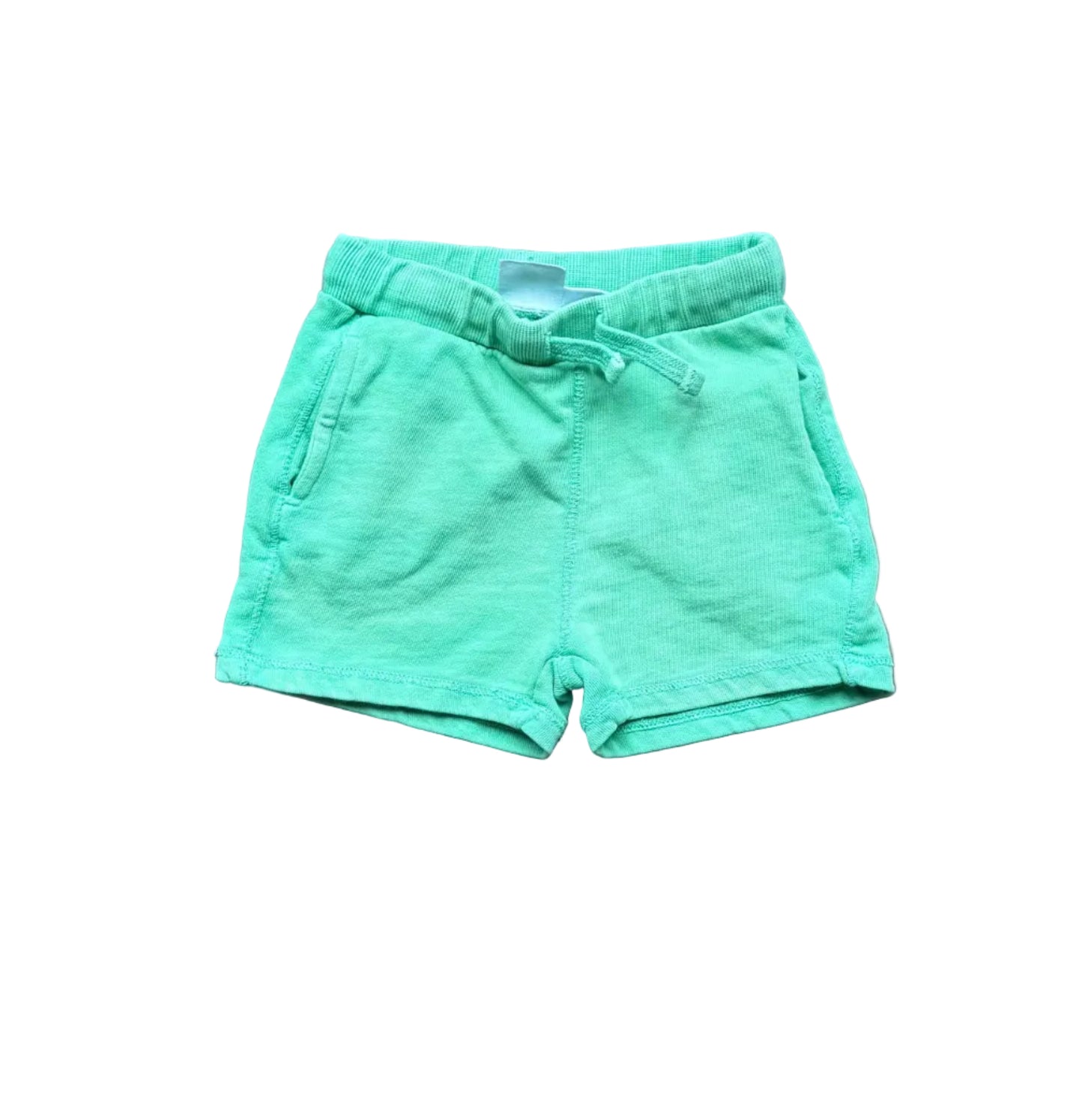 Short Zara 12-18 mois vert avec taille élastique et cordon