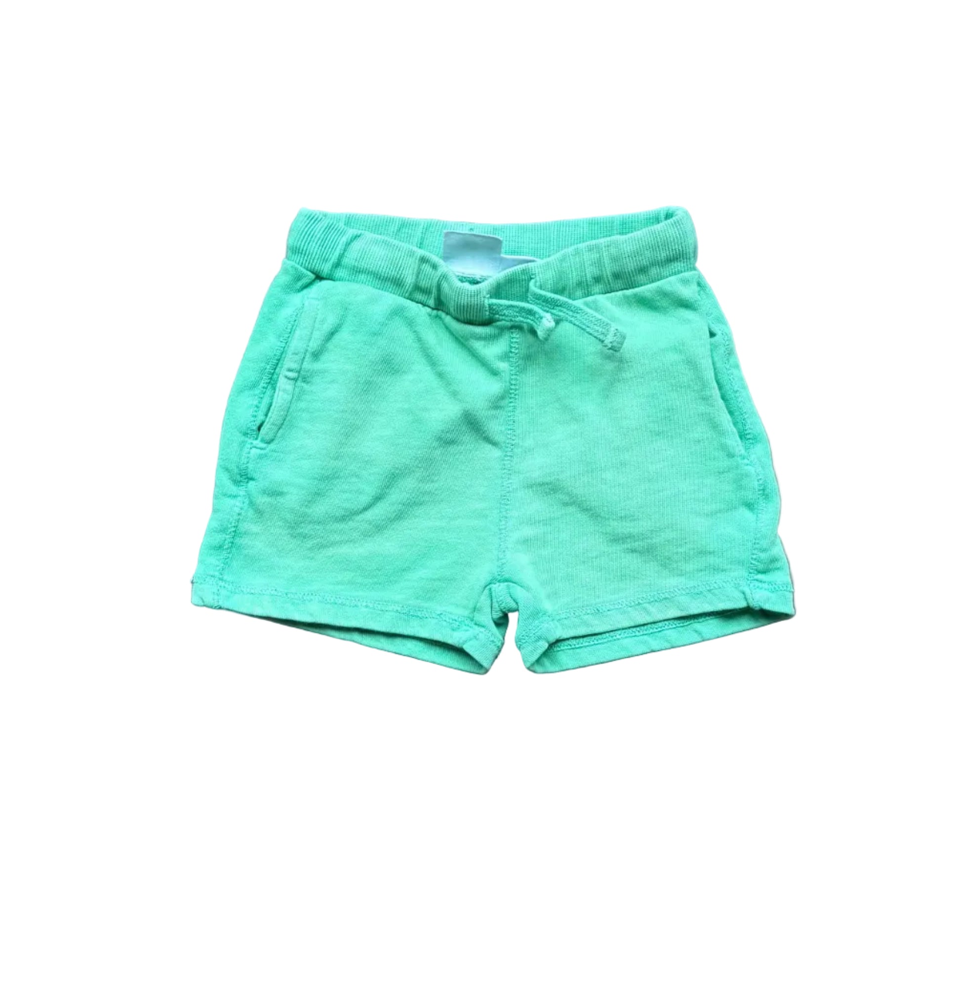 Short Zara 12-18 mois vert avec taille élastique et cordon